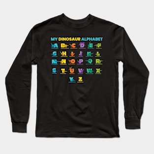 Dinosaurs Alphabet A-Z ABC Dino Identification Long Sleeve T-Shirt